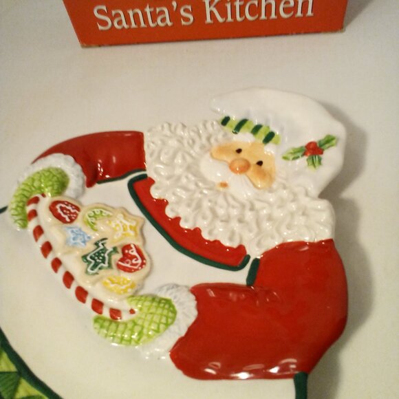 Fritz And Floyd Santa's Kitchen Canape Plate Christmas Cookies Holiday - Picture 4 of 13